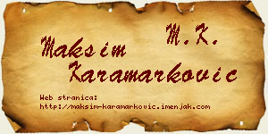 Maksim Karamarković vizit kartica